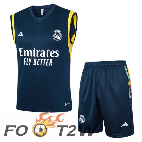 Gilet Foot Real Madrid + Shorts Bleu Royal 2024/2025