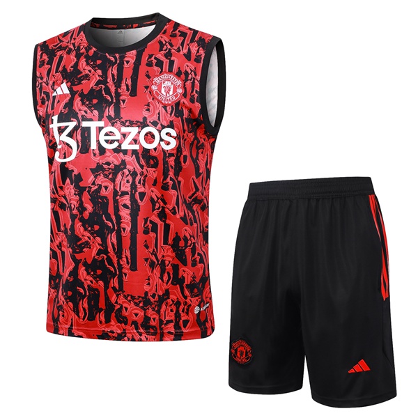 Gilet De Foot Manchester United + Shorts Rouge 2024/2025