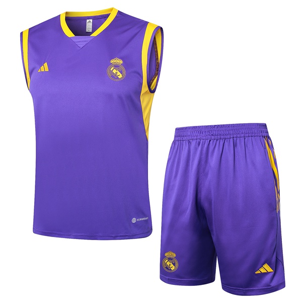 Gilet De Foot Real Madrid + Shorts Pourpre 2024/2025