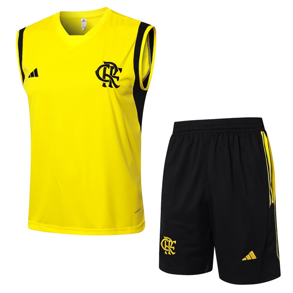 Gilet De Foot Flamengo + Shorts Jaune 2024/2025