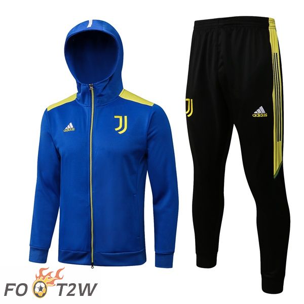 Ensemble Survetement Foot Veste A Capuche Juventus Bleu 21/22