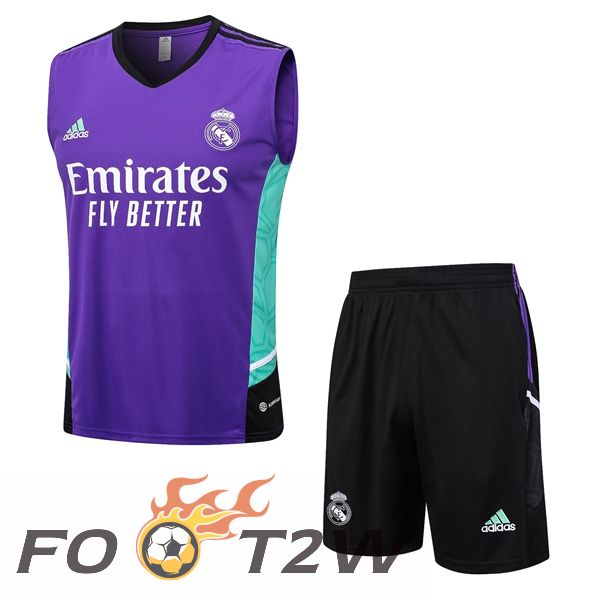 Gilet De Foot Real Madrid + Shorts Pourpre 2023/2024