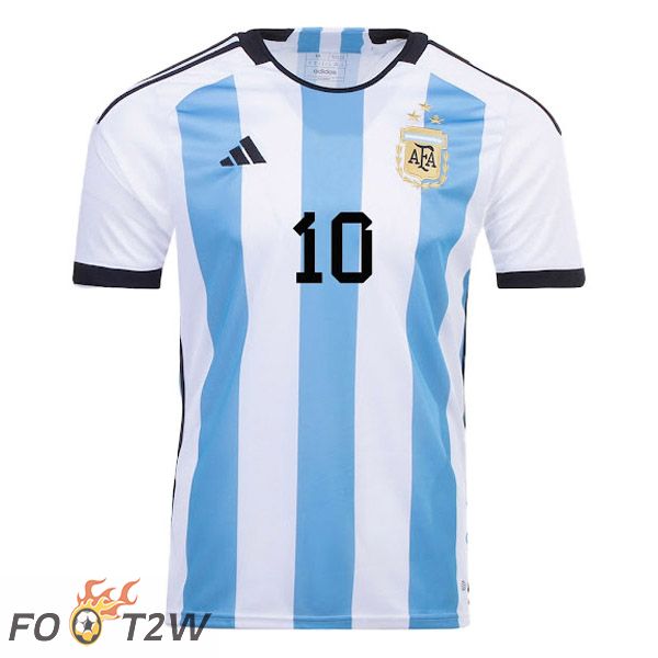 Maglia Nazionale Argentine (MESSI 10) 3 Stars Domicile Coupe Du Monde 2022