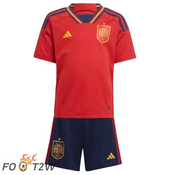 Maillot Foot Espagne Enfant Domicile Rouge 2022/2023