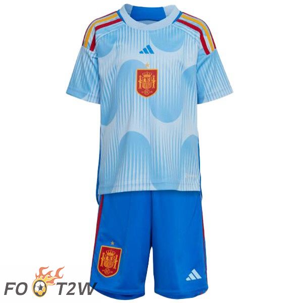 Maillot Foot Espagne Enfant Exterieur Bleu Blanc 2022/2023