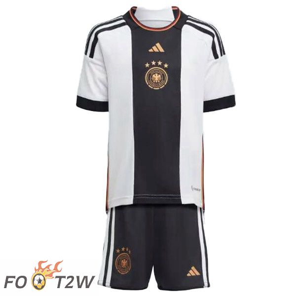 Maillot Foot Allemagne Enfant Domicile Noir Blanc 2022/2023