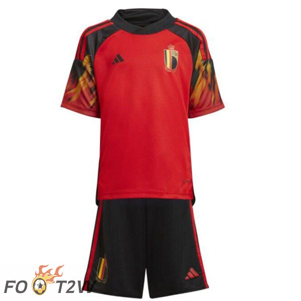 Maillots Equipe De Belgique Enfant Domicile Rouge 2022/2023