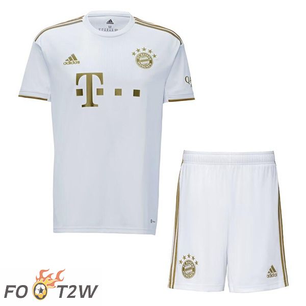 Maillot De Foot Bayern Munich Enfant Exterieur Blanc 22/23