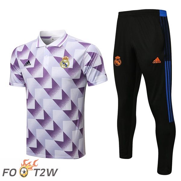 Ensemble Polo Real Madrid + Pantalon Blanc Pourpre 2022/2023