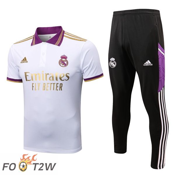 Polo Foot Real Madrid + Pantalon Blanc 2022/2023