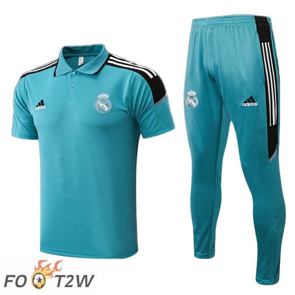 Ensemble Polo Real Madrid + Pantalon Vert Noir 2021/2022