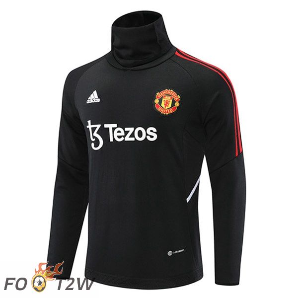 Training Sweatshirt Manchester United Col haut Noir 2022/2023