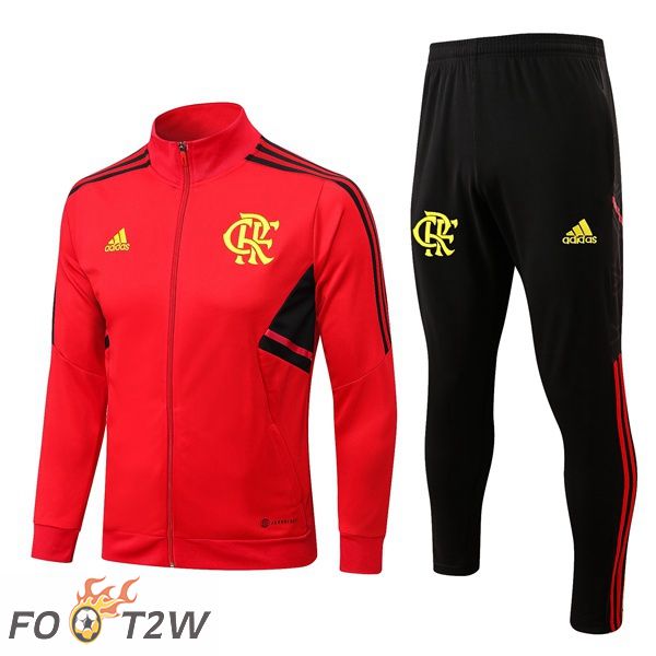 Ensemble Veste Survetement de Foot Flamengo Rouge 22/23