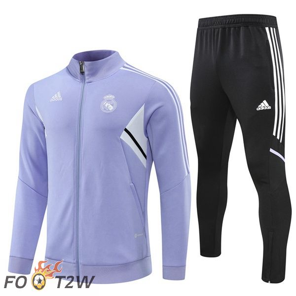 Ensemble Veste Survetement de Foot Real Madrid Pourpre 22/23