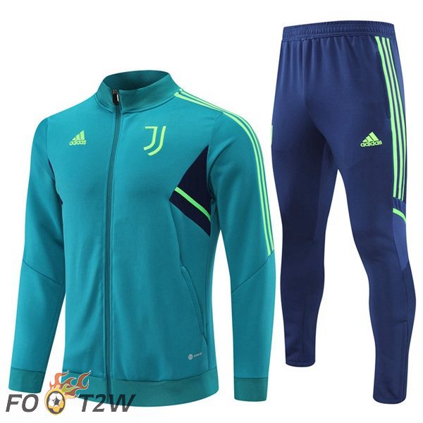 Ensemble Veste Survetement de Foot Juventus Vert 22/23