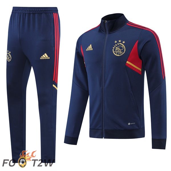 Ensemble Veste Survetement de Foot Afc Ajax Bleu 2022/2023