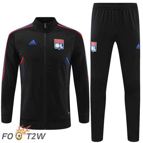 Ensemble Veste Survetement de Foot Lyon OL Noir 2022/2023