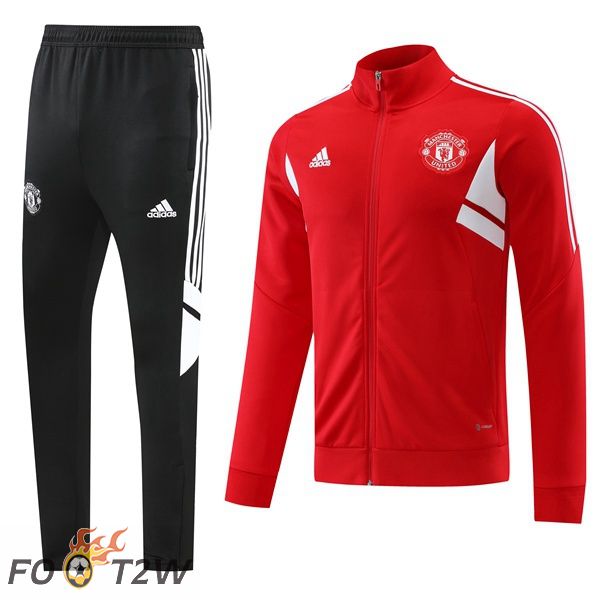 Ensemble Veste Survetement de Foot Manchester United Rouge 2022/2023