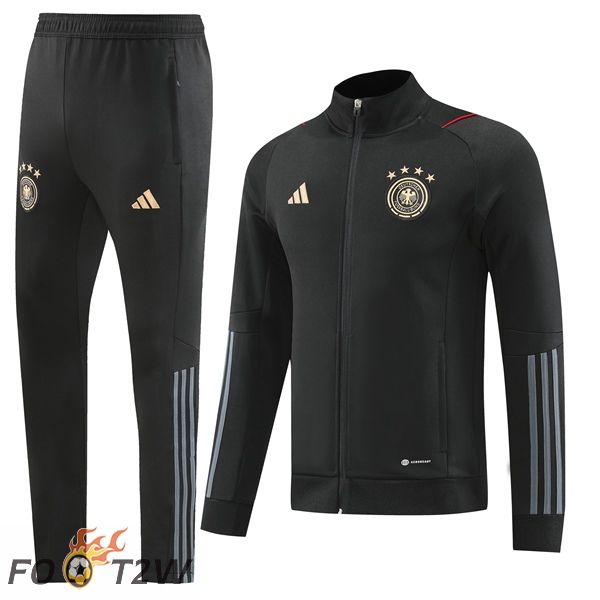 Ensemble Veste Survetement de Foot Allemagne Noir 2022/2023