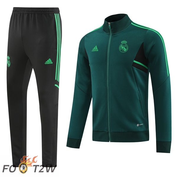 Ensemble Veste Survetement de Foot Real Madrid Vert 2022/2023