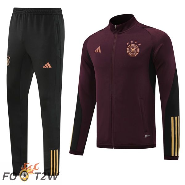 Ensemble Veste Survetement de Foot Allemagne Rouge 2022/2023