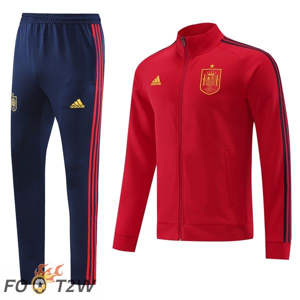 Ensemble Veste Survetement de Foot Espagne Rouge 2022/2023