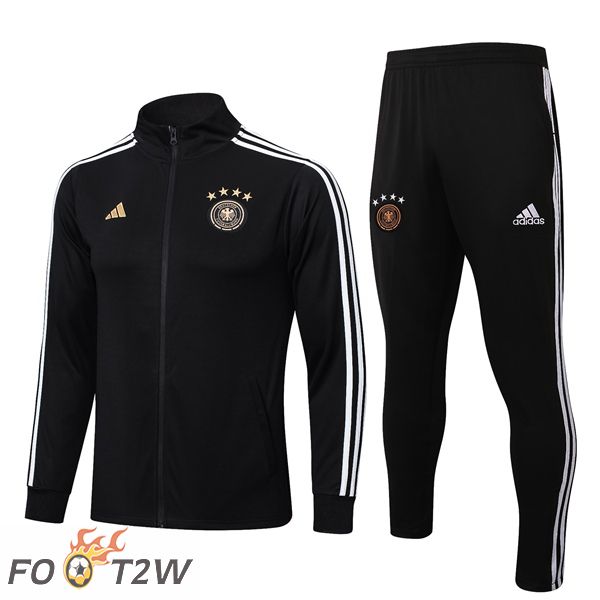 Ensemble Veste Survetement de Foot Allemagne Noir 2022/2023