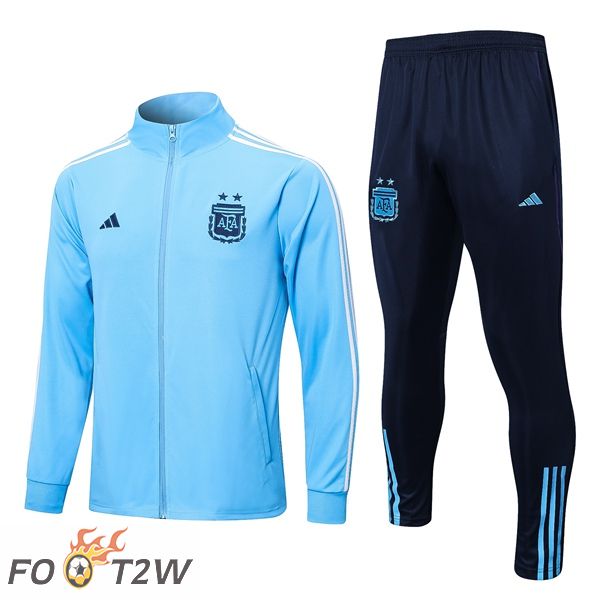 Ensemble Veste Survetement de Foot Argentine Bleu 2022/2023