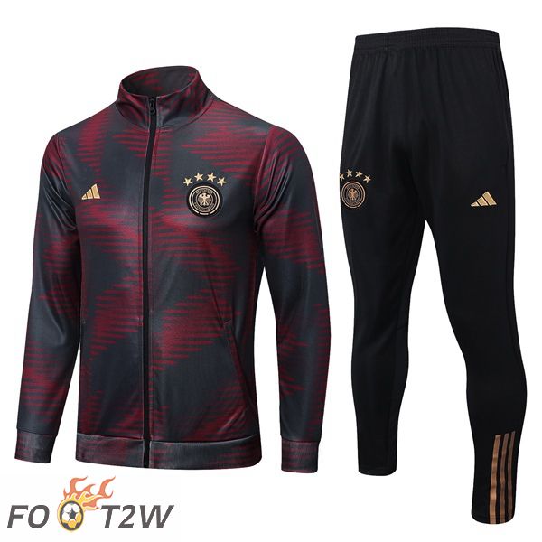 Ensemble Veste Survetement De foot Allemagne Rouge Gris 2022/2023