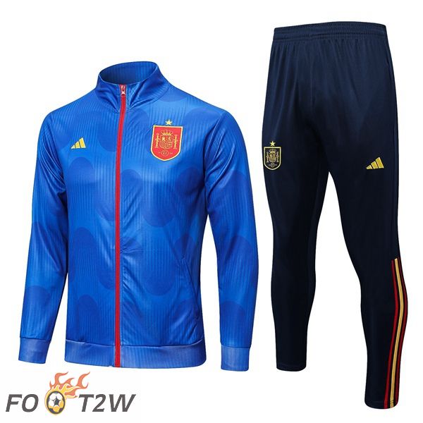 Ensemble Veste Survetement De foot Espagne Bleu 2022/2023