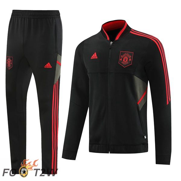 Ensemble Veste Survetement De foot Manchester United Noir 2022/2023