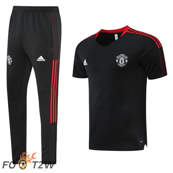 Ensemble Training T-Shirts Manchester United + Pantalon Noir 2022/2023