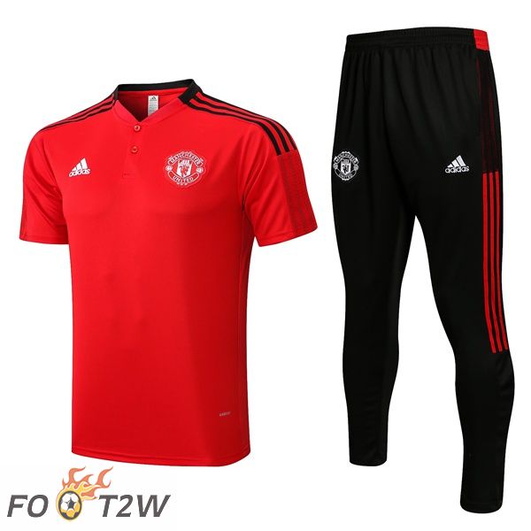 Ensemble Training T-Shirts Manchester United + Pantalon Rouge 2022/2023