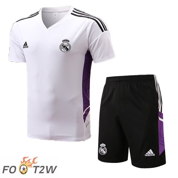 Training T-Shirts Real Madrid + Shorts Blanc 22/23