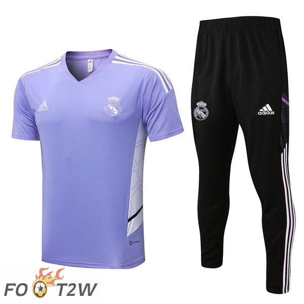 Training T-Shirts Real Madrid + Pantalon Pourpre 2022/2023