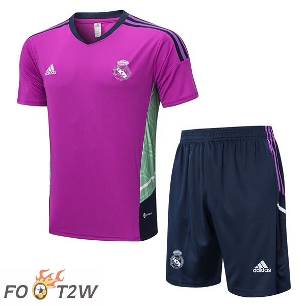 Training T-Shirts Real Madrid + Shorts Pourpre 2022/2023