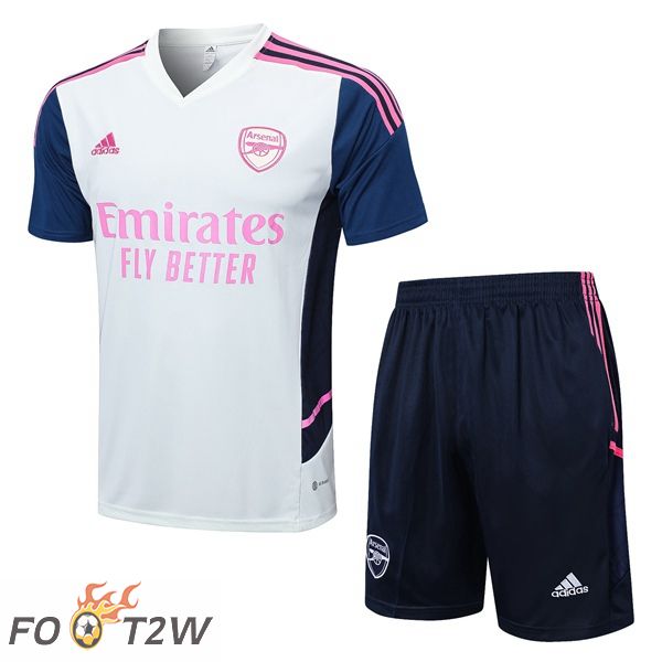 Training T-Shirts Arsenal + Shorts Blanc 2022/2023