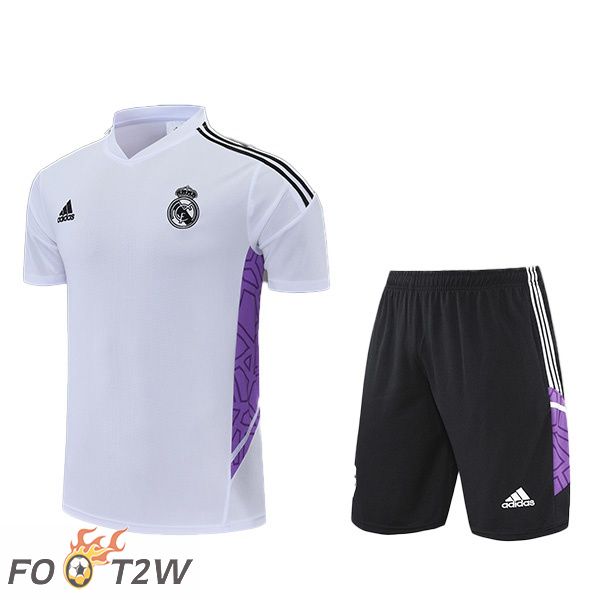 Ensemble Training T-Shirts Real Madrid + Shorts Blanc 2022/2023