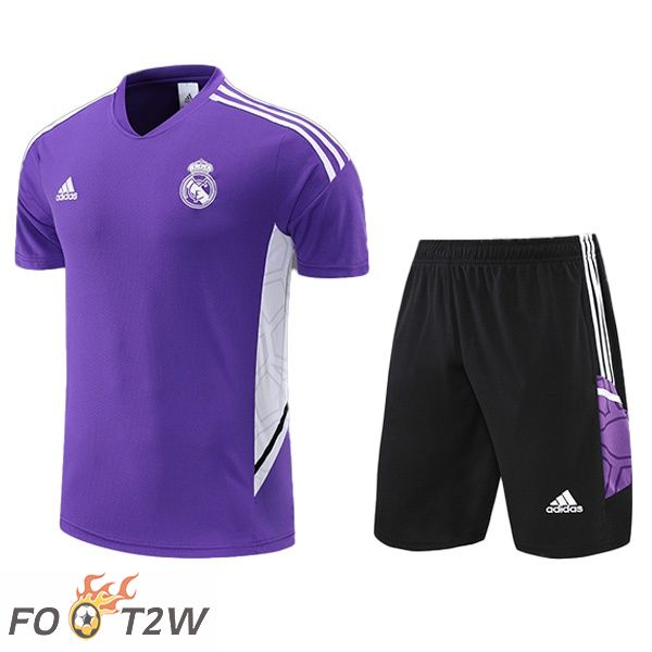 Ensemble Training T-Shirts Real Madrid + Shorts Pourpre 2022/2023