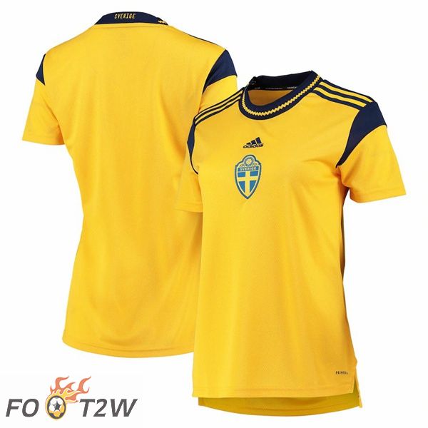 Maillot Foot Equipe de Suede Femme Domicile Jaune Euro Féminin 2022