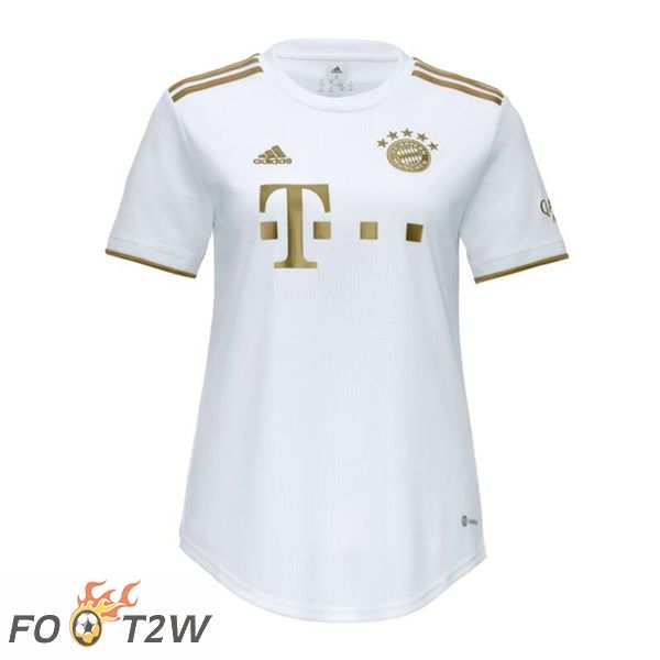 Maillot De Foot Bayern Munich Femme Exterieur Blanc 22/23