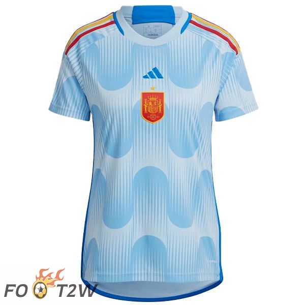 Maillot Foot Espagne Femme Exterieur Bleu Blanc 2022/2023