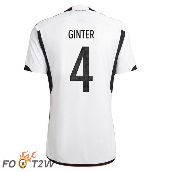 Maillot Allemagne (GINTER 4) Domicile Noir Blanc Coupe du monde 2022