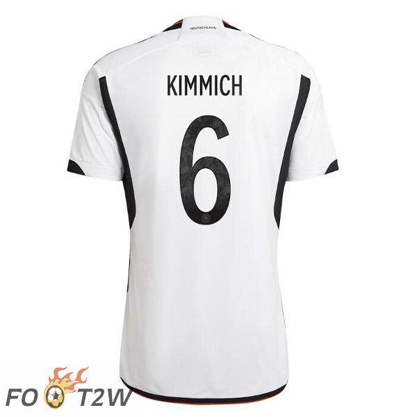 Maillot Allemagne (KIMMICH 6) Domicile Noir Blanc Coupe du monde 2022