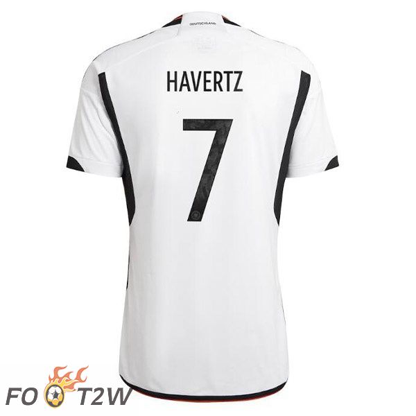 Maillot Allemagne (HAVERTZ 7 Domicile Noir Blanc Coupe du monde 2022