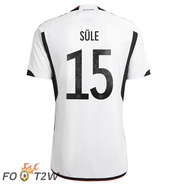 Maillot Allemagne (SULE 15) Domicile Noir Blanc Coupe du monde 2022