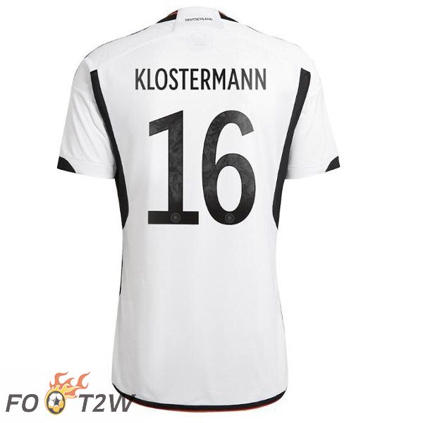 Maillot Allemagne (KLOSTERMANN 16) Domicile Noir Blanc Coupe du monde 2022