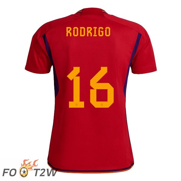 Maillots Equipe De Espagne (RODRIGO 16) Domicile Rouge Coupe du monde 2022