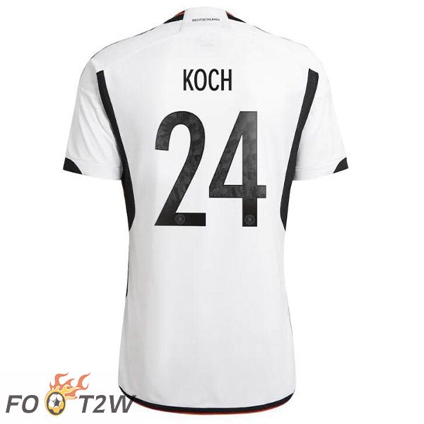 Maillot Allemagne (KOCH 24) Domicile Noir Blanc Coupe du monde 2022