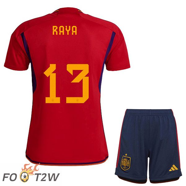 Maillots Equipe De Espagne (RAYA 13) Enfant Domicile Rouge Coupe du monde 2022